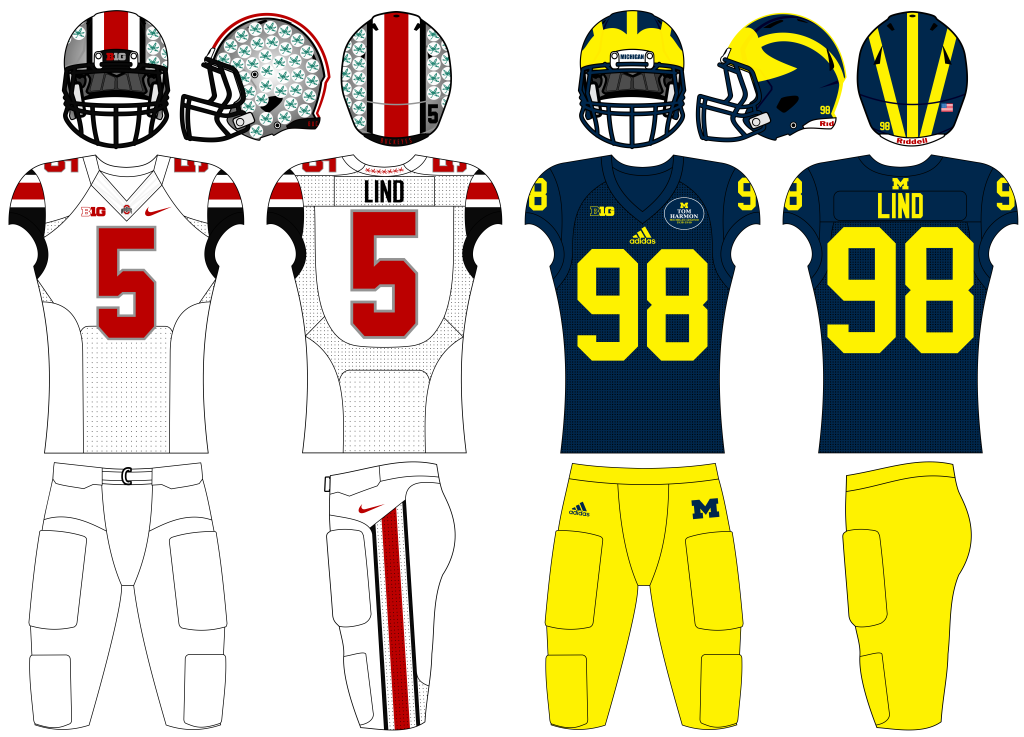 Ohio State alternate uniforms for Michigan: metallic silver and